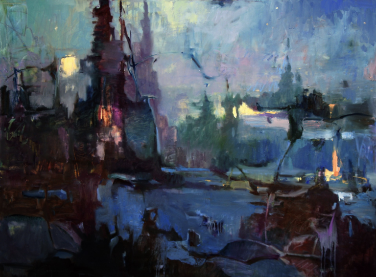 Susie Hyer, Twilight Mystery, oil on canvas, 36 x 48 in